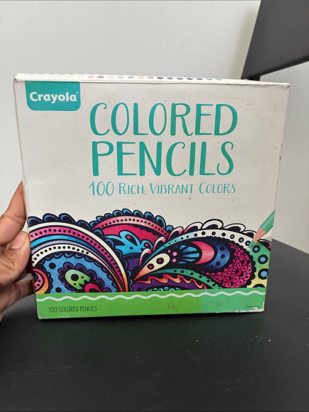 Crayola Colored Pencils - Teal & Green Box with Multicolor Artwork